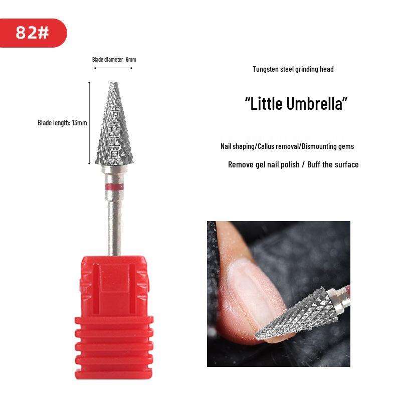 Stożkowy frez do paznokci ze stali wolframowej do usuwania lakieru żelowego