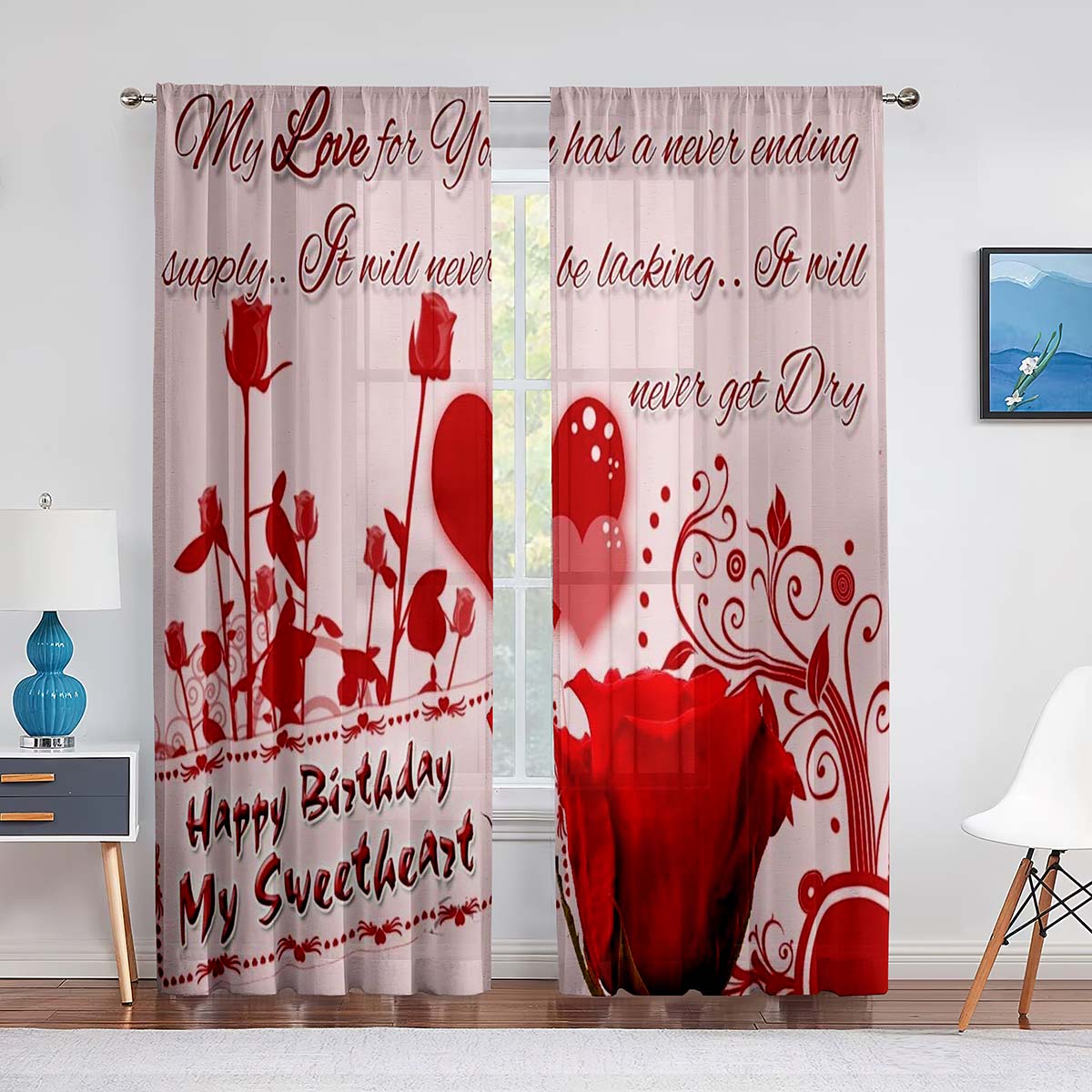 Празднование Дня рождения Яркие Шары Прозрачные Шторы для Гостиной Вуаль Штора Спальня — фото 10