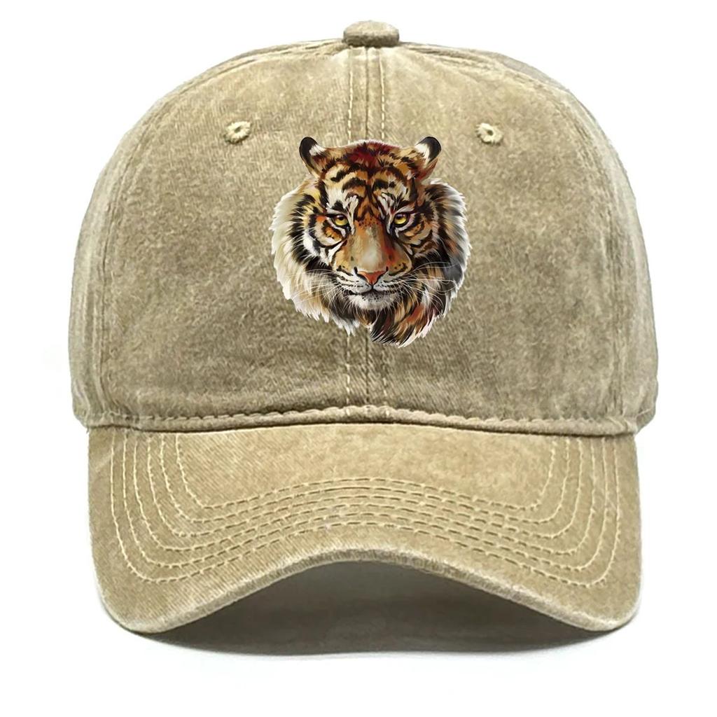 2026 Tiger Head Printed Adjustable Caps Animal Heads Men Cap Casual Vintage-Inspired Snapback Outdoor Sun Protection Baseball Ca