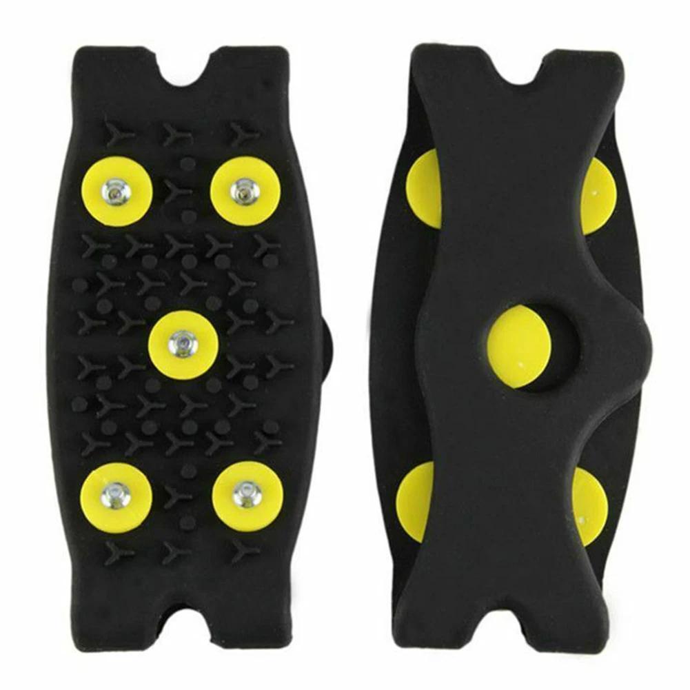 

1/2/4 Pairs 5-Stud Mountaineering Cleats Anti Slip Snow Claw Shoe Covers Unisex Shoes Ice Cleats Walking Hiking Accessories
