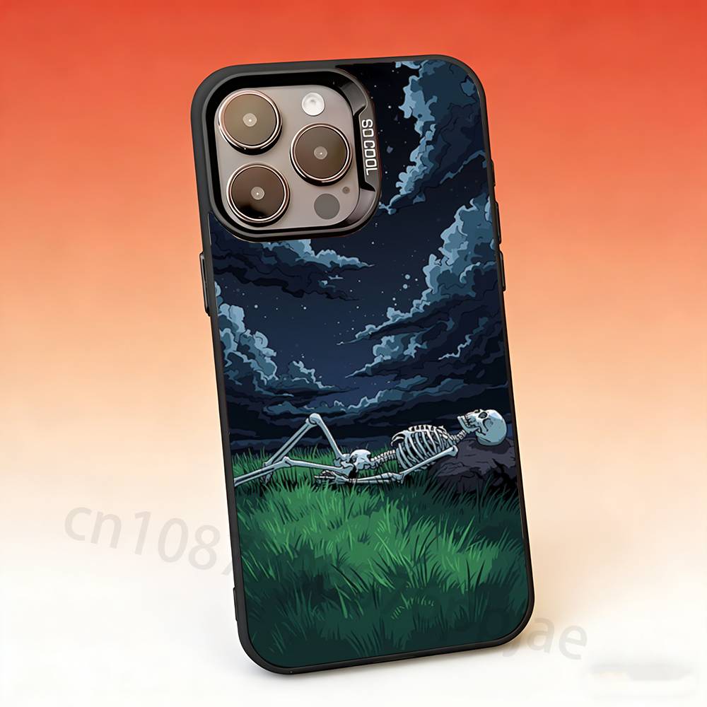 

Skeleton Lute Phone Case For iPhone 17,16,15,14,13,12,11,Pro,Max,Plus,Mini, Anti Fall Matte Hard Bumper iPhone15Plus
