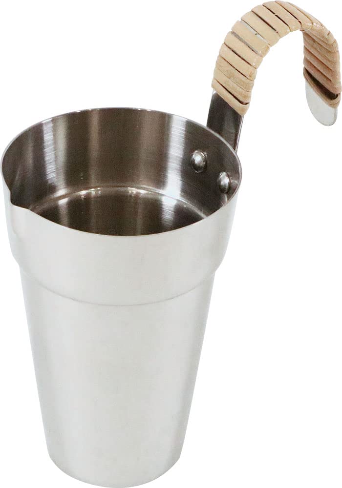 Kanda Sake Stainless go Made in Commercial Rattan 113014 Warmer, Steel, 0.8 (160ml capacity), Japan, Use, Wrapped,