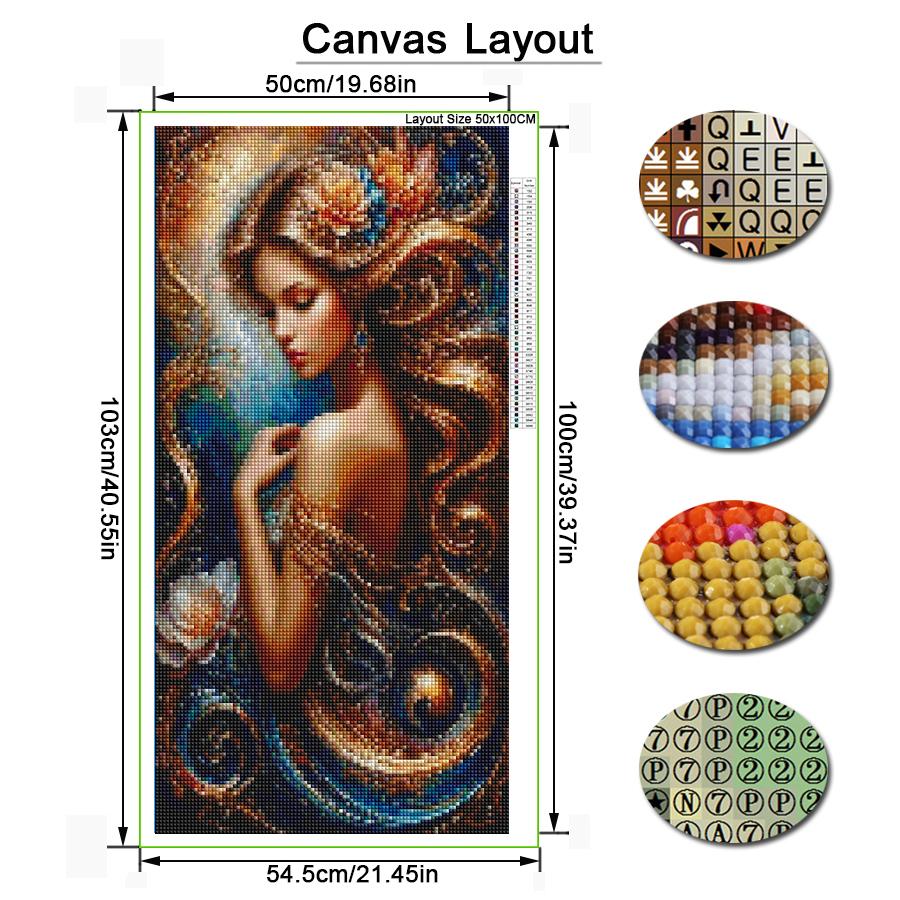 Beautiful Woman Large Size Diamond Painting Elegant Goddess Diy Full Square Round Drill Rhinestone Embroidery Mosaic Cross Stitch Kits