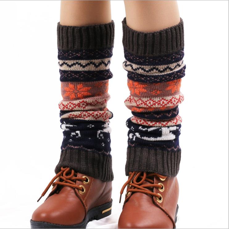 

New Woolen Warm Socks Korean Style Autumn and Winter Acrylic Leg Warmers Socks Christmas Socks Christmas Foot Warmers One Size сірий колір