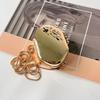 Metal Mini Acrylic Mirror Round Shoulder Bag With Chain For Daily Use