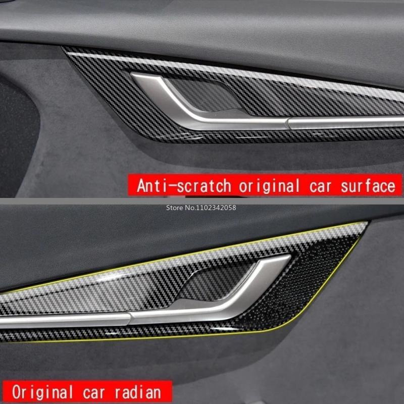 LHD RHD For KIA EV6 GT Line 202 ABS Carbon Fiber Interior Mouldings Inner Door Handle Bowl Panel Decorate Cover Accessories