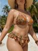 Europäischer & Amerikanischer 2026 Bedruckter Bikini: Sexy Schlankmachende Zweiteilige Badebekleidung in Übergröße für Damen für den Strand.