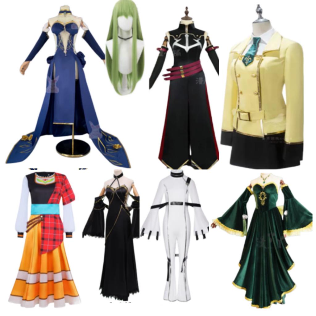 Code Geass CC Kostium Cosplay I Peruki Lelouch z Buntu C.C. Kombinezony Hangyaku No Lelouch Królowa CC Kaftan