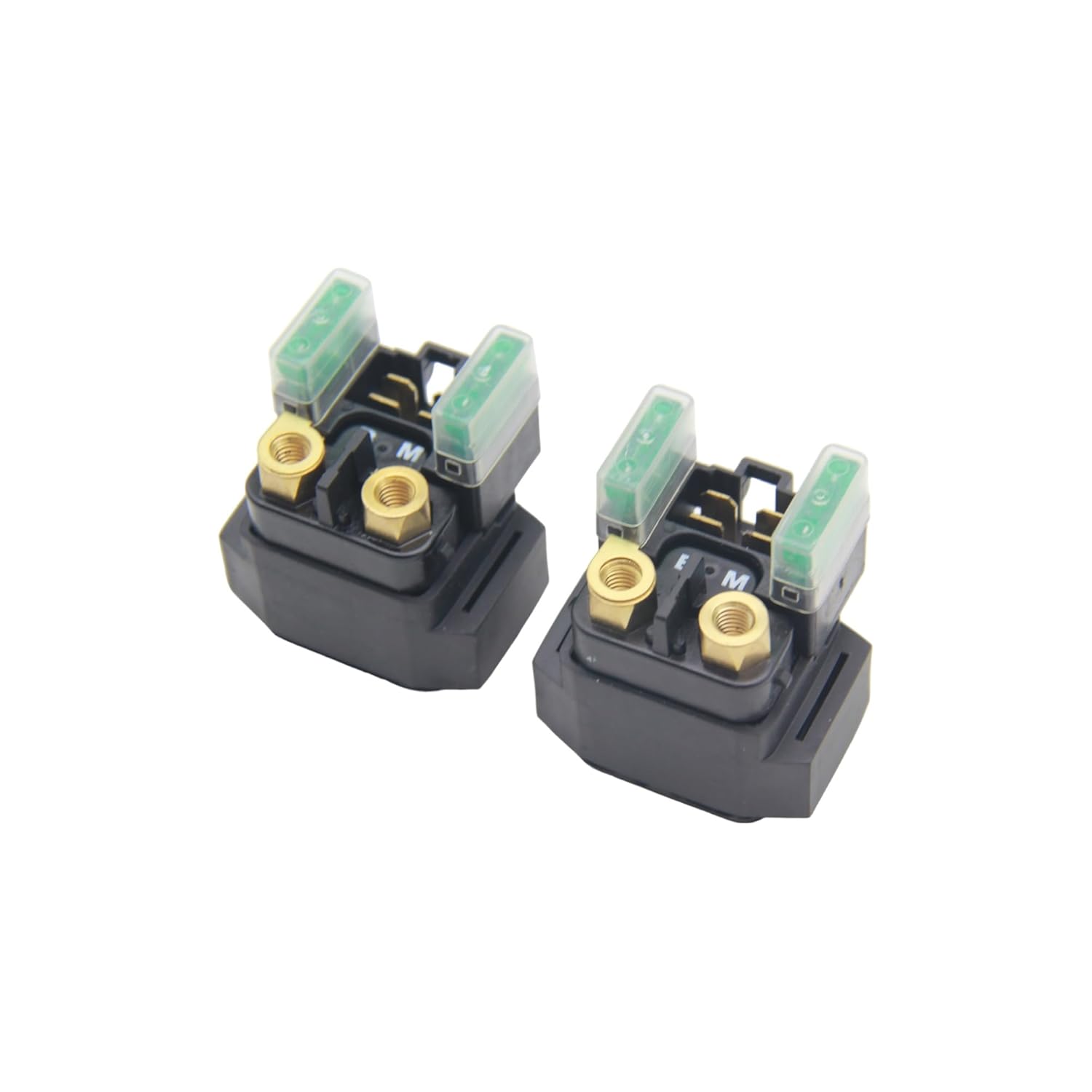 Automatic Black Starter Solenoid Relay Compatible with Yamaha YFM 350, 400, 450, 660 Models - Pack of 2