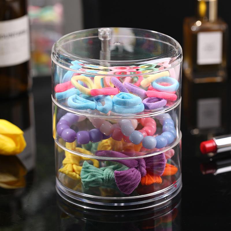 Multi-layer Transparent Rotating Jewelry Storage Box Jewelry Storage Box Hair Rope Hair Ring Hairpin Jewelry Display Stand