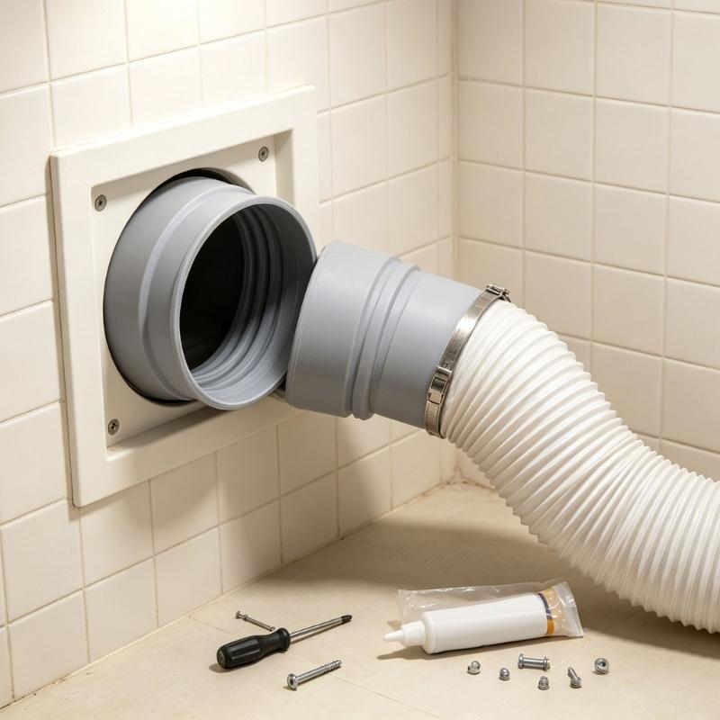 Exhaust Fan Duct Coupler Rubber 10cm/3.94inch Round Air Pipe Connector for Household Duct Repair and Replacement Use, Single Connector