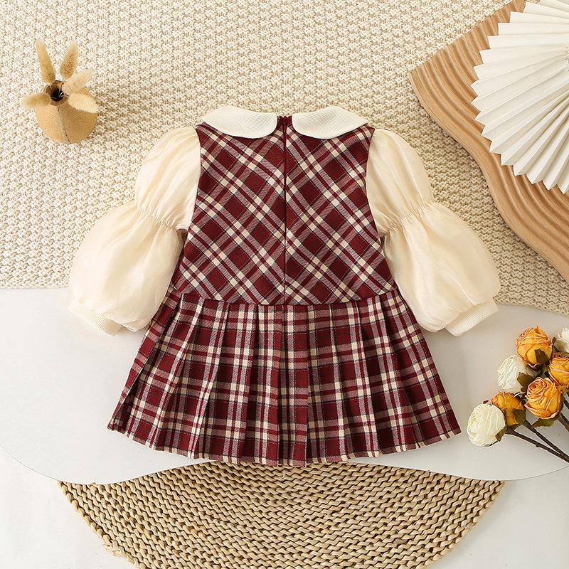 Koszula w kratę z podszewką z polaru dla dziewczynki - Styl British Academy na jesień/zimę