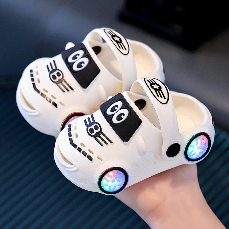 Summer Children's Car Light-emitting Non-slip Soft Bottom Large and Small Children's Bathroom Baby Sandals Slippers Children's Slippers New
