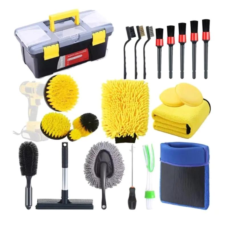 Car Cleanings Set Car Set for Interior and Exteriors Car Washing Set with Brushes Polishing Sponges Cleanings