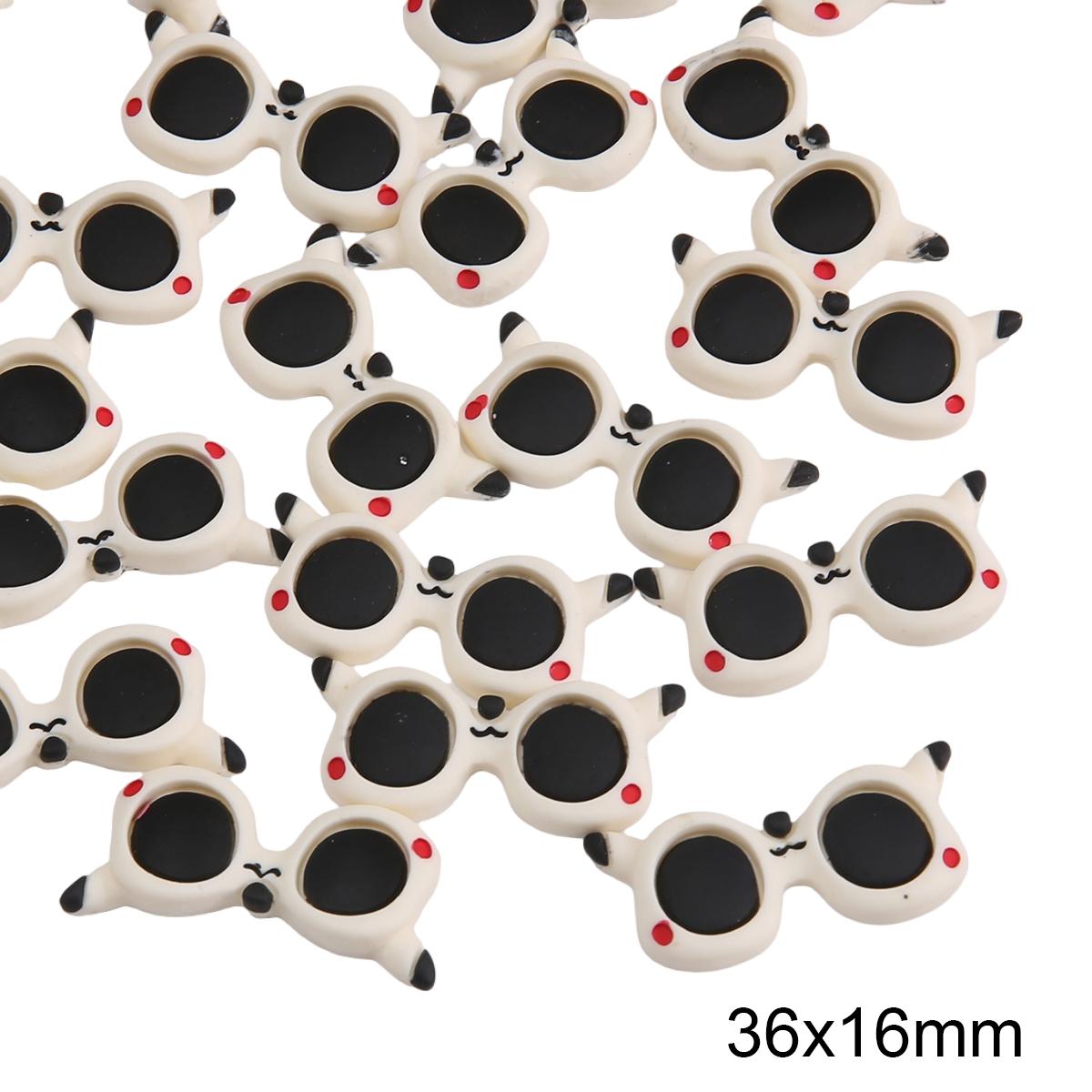 

Акриловые мультяшные очки для DIY аксессуаров 36x16mm 5pcs белый