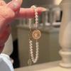 K real gold electroplated zircon pearl beaded bracelet light luxury high-end bracelet design niche bracelet jewelry