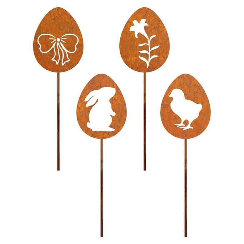 Decorațiuni Metalice de Curte cu Animale Artă de Grădină Animale Ruginite pentru Decorațiuni Exterioare Țăruș Decorativ de Exterior Accesoriu pentru Gazon