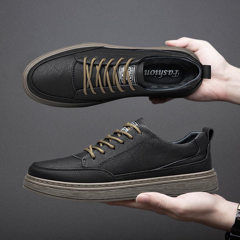 Stylish Men Casual Shoes Casual Men Sneakers Cow Genuine Leather Leisure Designer Shoes Outdoor Skateboard Shoes New Comfortable