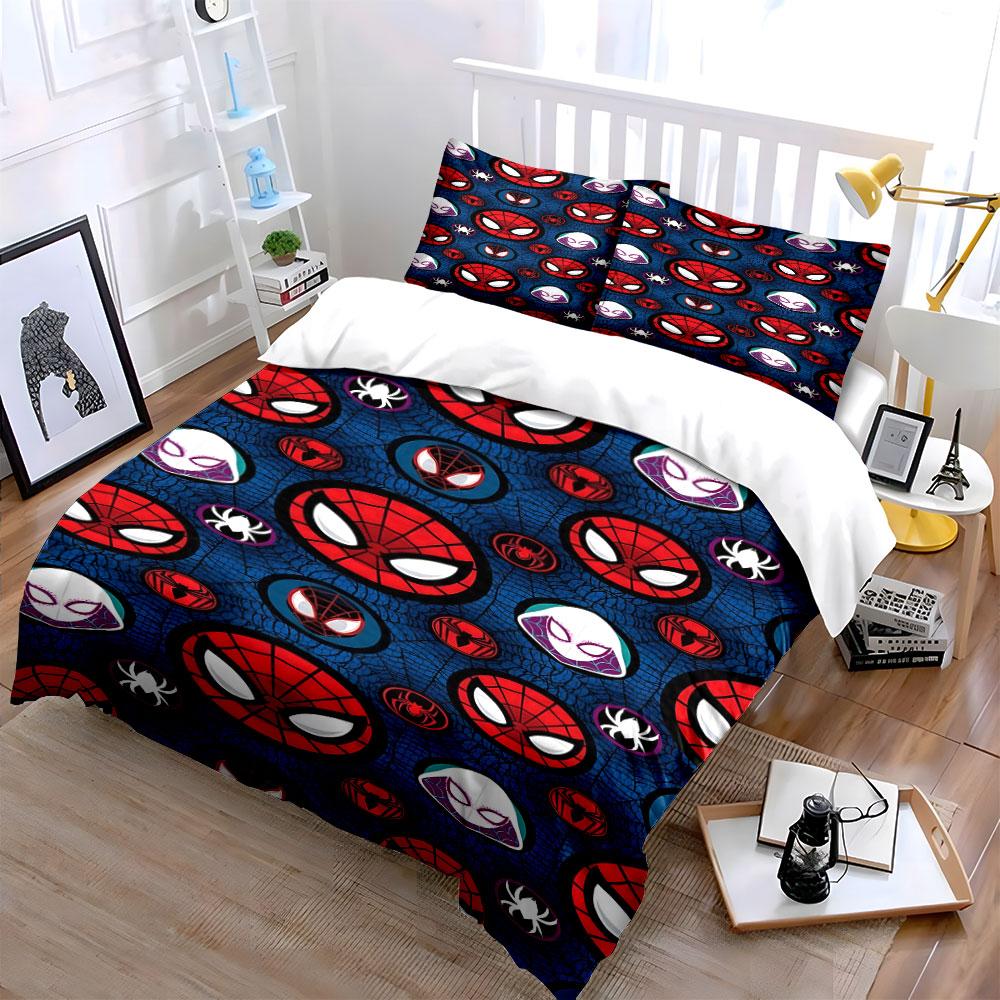 Spider-Man masks and webs. Bedding sets Duvet cover sets Duvet covers Pillowcases(1*Duvet Cover 2*Pillowcases without duvet insert)
