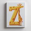 Żyrafa Z Literką Z - Plakat Dla Dzieci Żyrafa Z Literką Z - Plakat Dla Dzieci, 70X100 Cm, Rama Drewniana Jasny Dąb, Papier Matowy 230 Gsm
