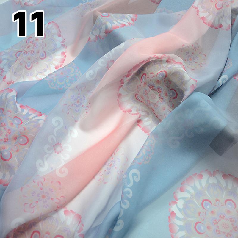 50X145Cm Dunhuang Tuanhua Tulle Fabric By Meter for Hanfu Skirts Dress Wedding Chinese Diy Sewing Craft Gradient Chiffon Fabric