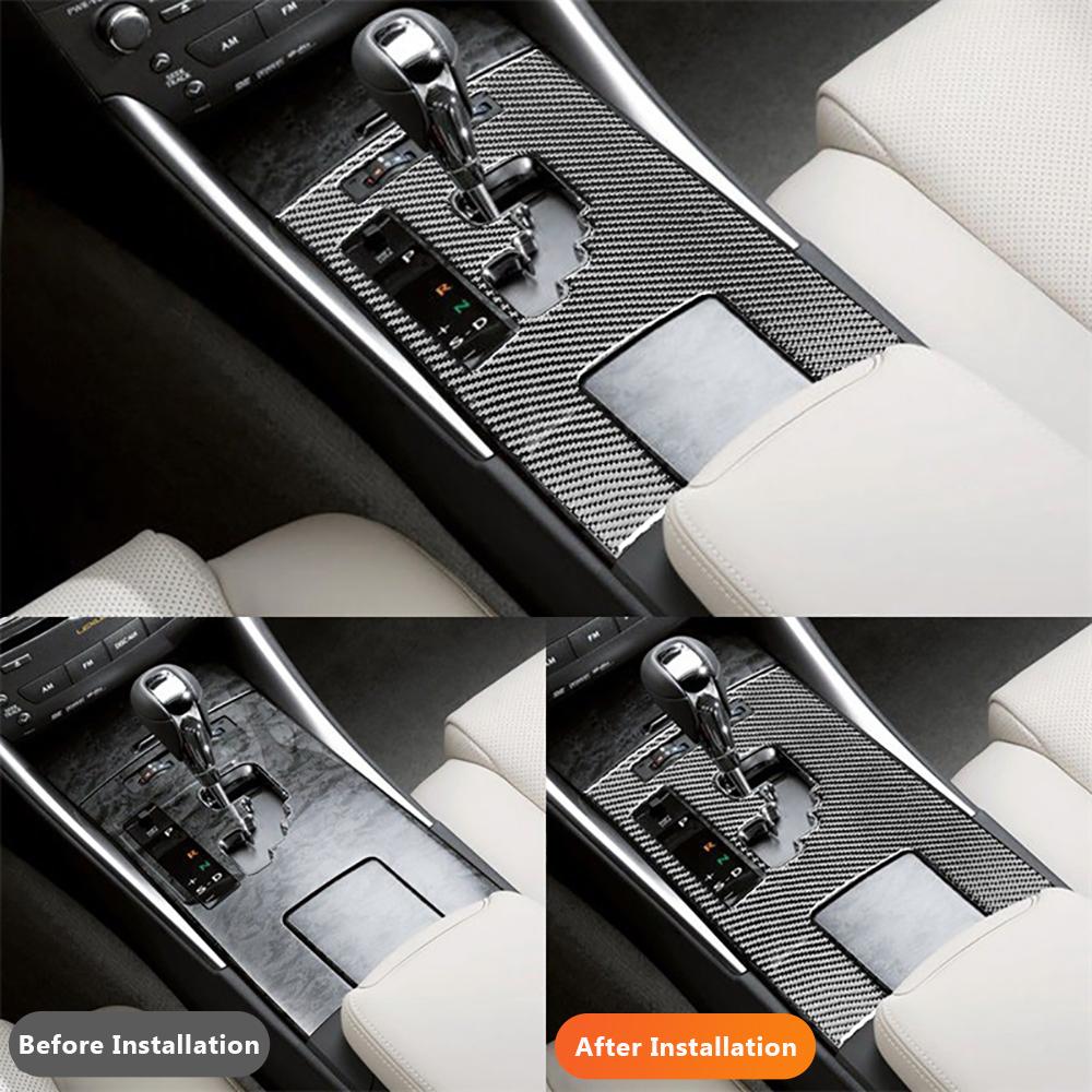For Lexus IS IS250 300 350C 2005-2012 Car-styling Carbon Fiber Car Gear Shift Panel Decorative Sticker Auto Interior Accessories