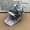 Starry Sky Rhinestone Cap Tie-dye Washed Fabric Breathable UV Protection Fashionable Versatile Baseball Cap