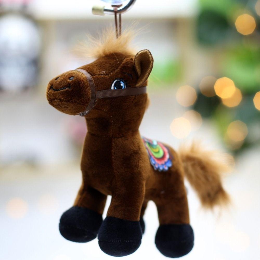 12/17cm Horse Plush Doll Toys Cute Mini Horse Keychain Stuffed Animal Horse Plush Toy  Bag Decor