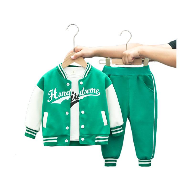 Toddler Boys' & Girls' Long-Sleeve Jacket Set - Fashionable Spring & Autumn Baseball Outfit.
