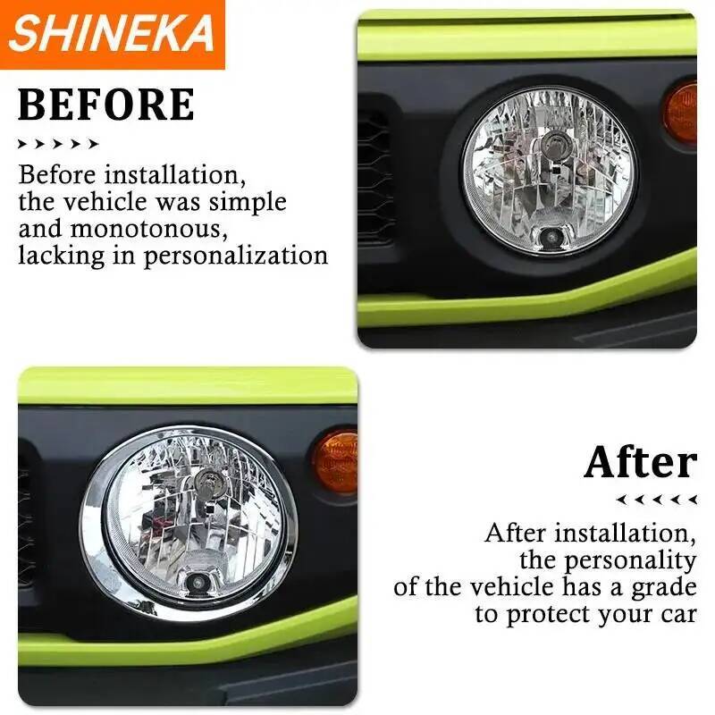 SHINEKA Auto Frontscheinwerfer Lampe Dekoration Abdeckung Aufkleber für Suzuki Jimny 2019 2020 2021 2022 2023 2024 Exterieur Zubehör