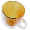 2Layer Cylindrical Coffee Cup HeatResistant Transparent Milk Mug for Home School  (Lake Green Liner )