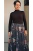Women's Style Big Size Skirt Smoked Floral Patterned 6-Piece Steel Knitted Skirt That Can Be Weared In All Seasons
