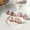Turmeric Purple Cubic Women's Peach Earrings Pendant Earrings
