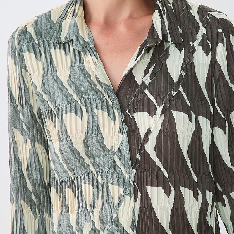 JNBY Retro Modern Colorblock Long-Sleeve Shirt