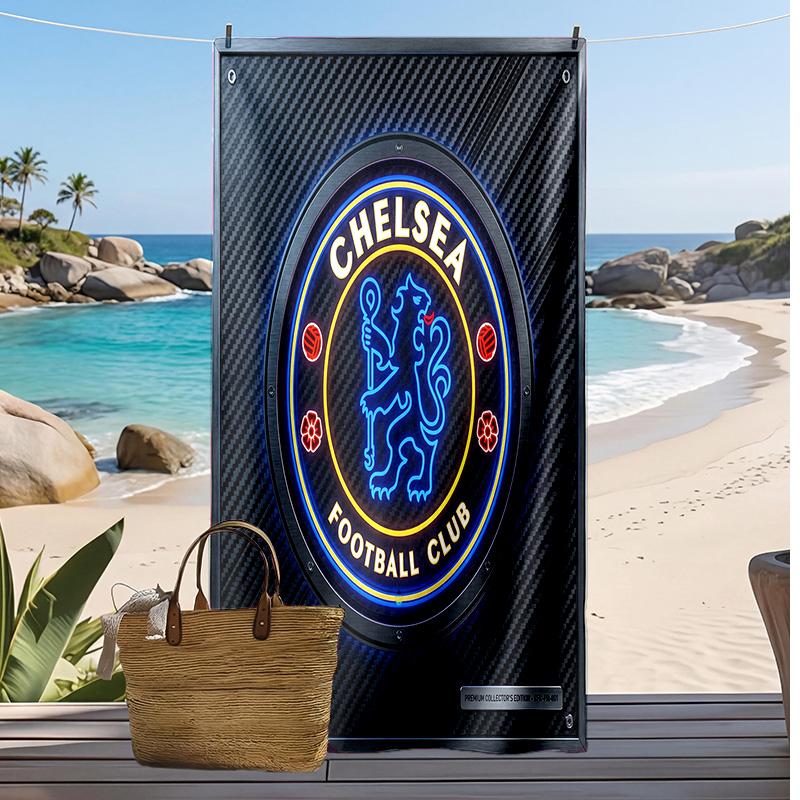 Chelsea FC Printed Beach Towel Quick Dry Soft TowelPortable Large Rectangular Beach Blanket for Travel Swimming Pool
