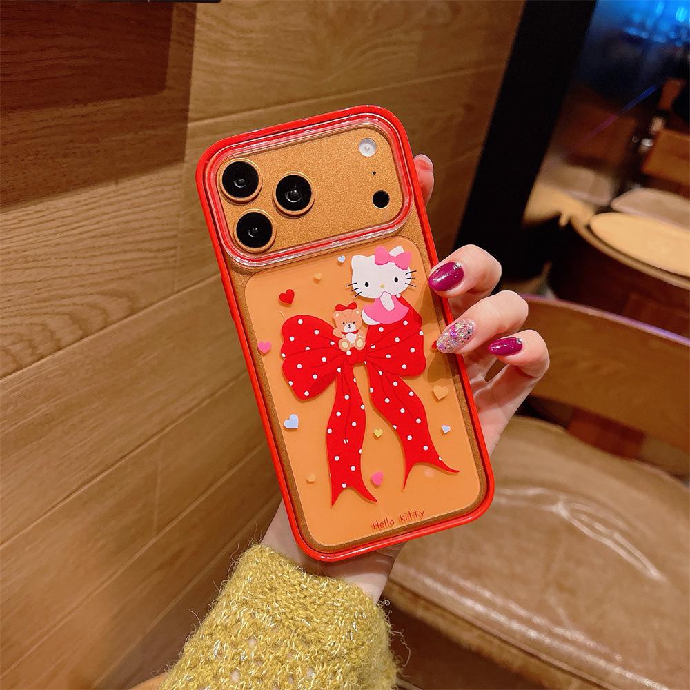 Red Hello Kitty Cartoon Anti-Fall Phone Case for iPhone 14/13/12/11 PRO/MAX