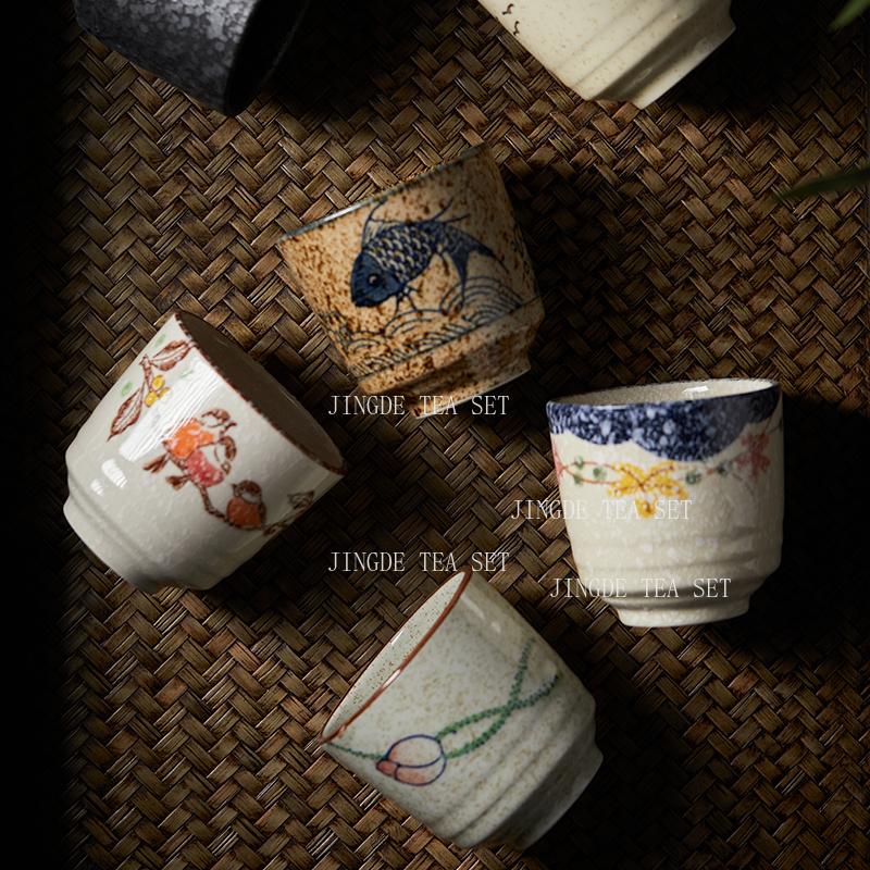 Japanese Ceramic Tea Cup Japanese Restaurant Soup Swallow Cup Office Coarse Pottery TeaCup Tea Set Accessories Drinking Utensils