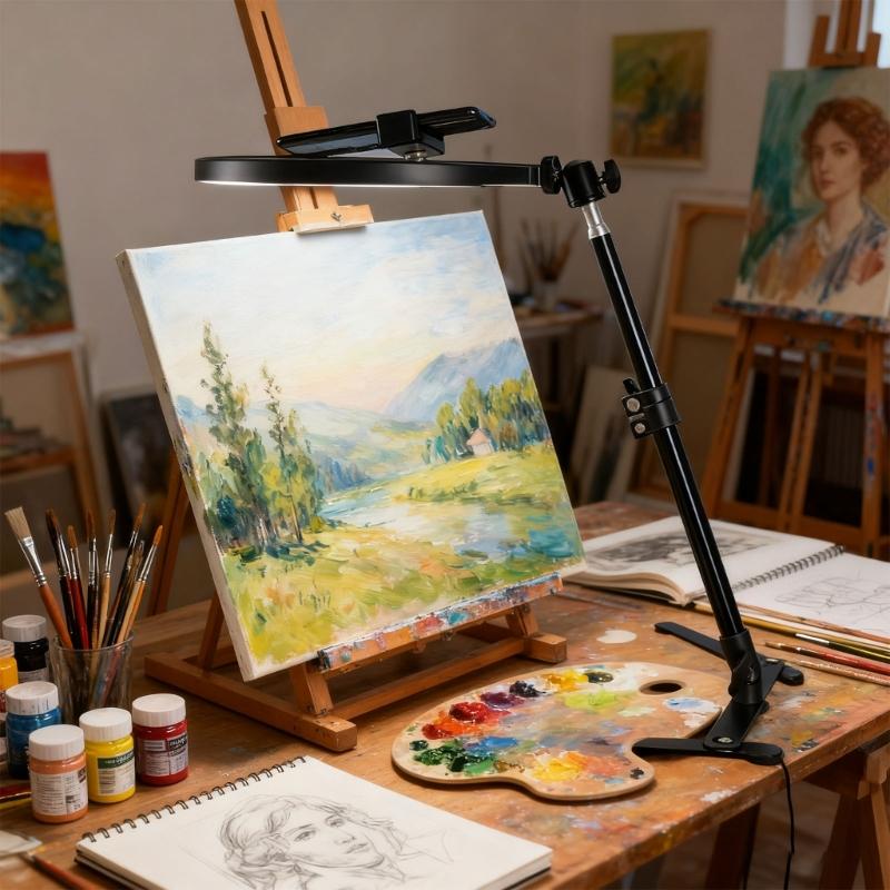 Multiple Angle Carbon Steel Phone Holder Tripods Stand For Smartphones Cameras LED Lights And Microphones