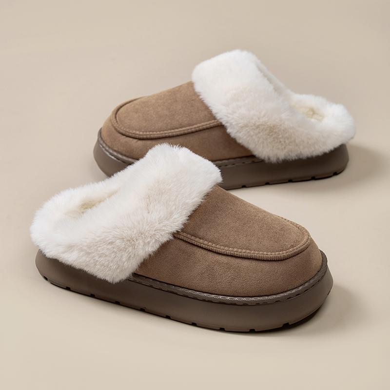 Fashion Furry Soft Warm Men Slippers Winter Cotton Slippers Male Flats Soft Non-slip Slides Household Indoor Slippers