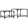  Coffee Tables That Slide Under Each Other, 2 Pcs., Glass Top and Steel