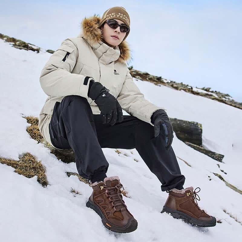 Camel Men's Wool-Lined Warm Hiking Martin Boots