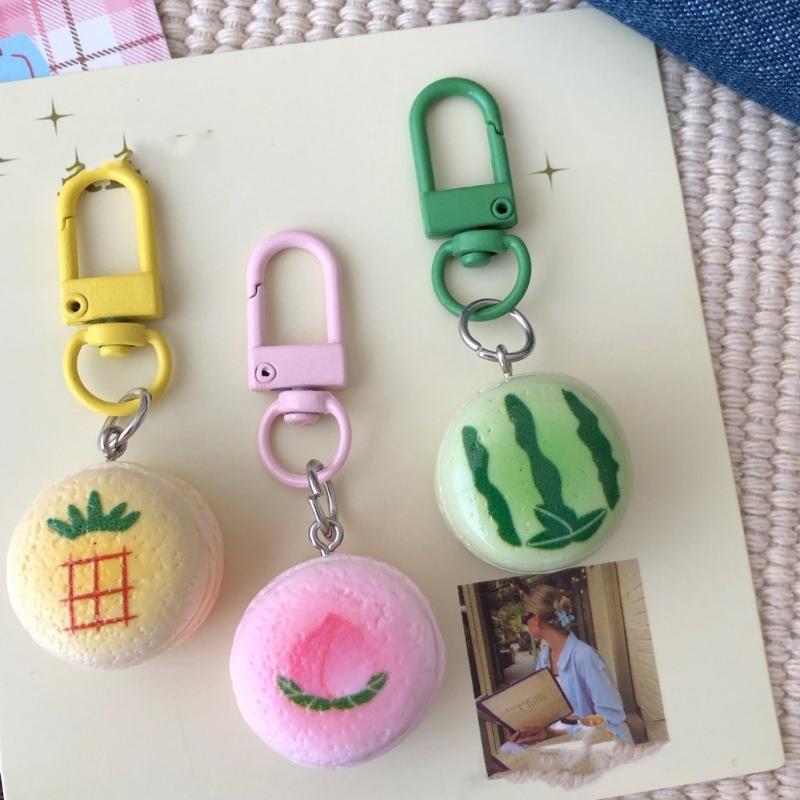 Cute Fruit Print Resin Keychain Creative Bag Hanging Decoration Backpack Charm Gift For Friend Couples