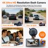 Κάμερα Αυτοκινήτου 4K 3 Καναλιών - Τριπλή Εγγραφή, Νυχτερινή Όραση, Ευρυγώνια, WiFi, Συγχρονισμός με Τηλέφωνο, Παρακολούθηση Στάθμευσης