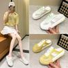 Mesh Bag Head Half Slippers Women's Outer Wear 2025 Spring and Summer New Versatile Lazy Flat Casual White Shoes Children