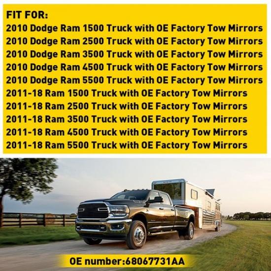 Towing Mirror Spotter Glass Lower Driver Side Left LH for Ram Pickup New Truck