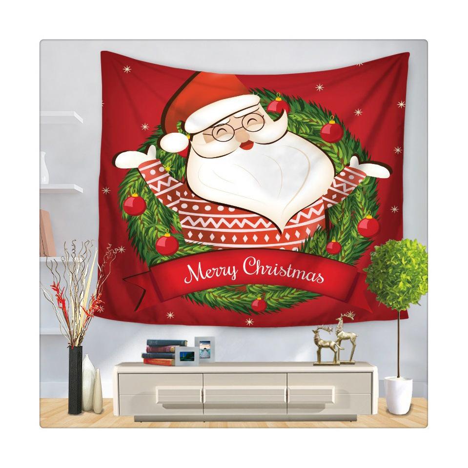 Year 'S Decoration Room Tapestry Santa Claus Series Tapestry Print Home Hanging Beach Cloth Living Room Bedroom Wall Hanging