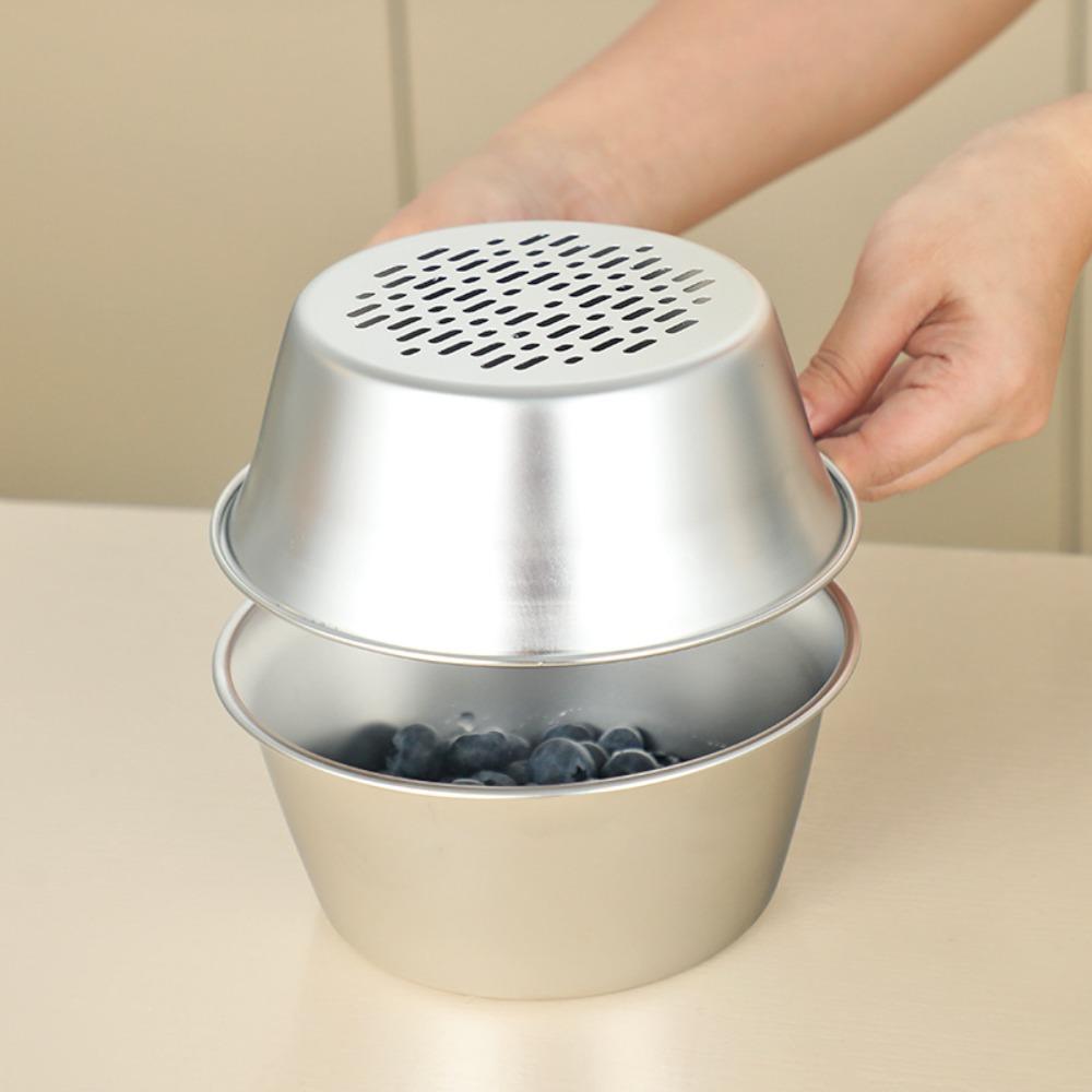 

2Pcs/Set Stainless Steel Strainer Basket Set Stackable Rust-proof Rice Colander Anti-corrosion High Temperature Resistance S