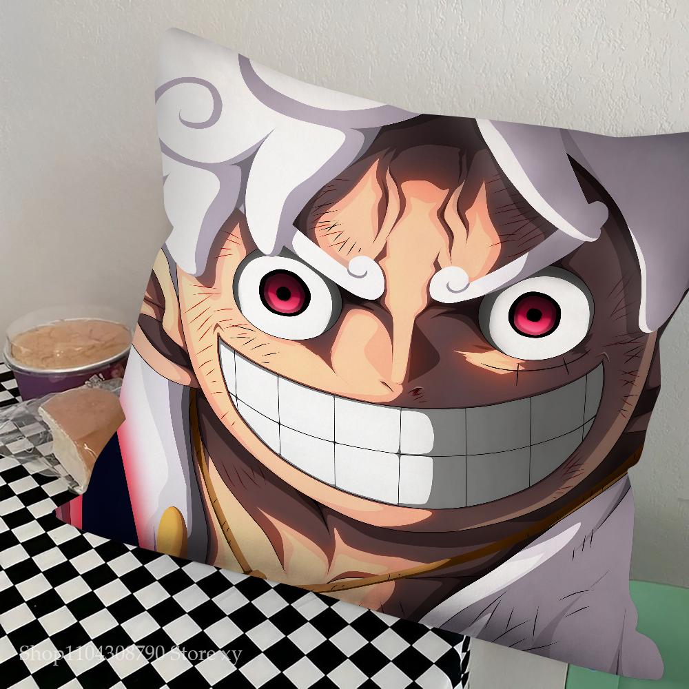 One Anime Pieces Monkey D. Luffy Pillow Case Fashion Square Pillowcase Bedroom Sofa Room Ins Decoration Leisure Cushion Cover