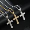 Simple Style Rhinestone Christian Cross Rhinestone Pendant Necklace Personality Fashion Street Domineering Chain Jewelry