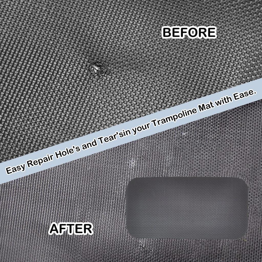 Trampoline Patch Repair Kit 20x10cm Rectangle Trampoline Mat Patches Set With Glue Adhesive Crack Repair Tools Tears Restorer
